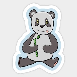 panda bear with bamboo in hand Sticker